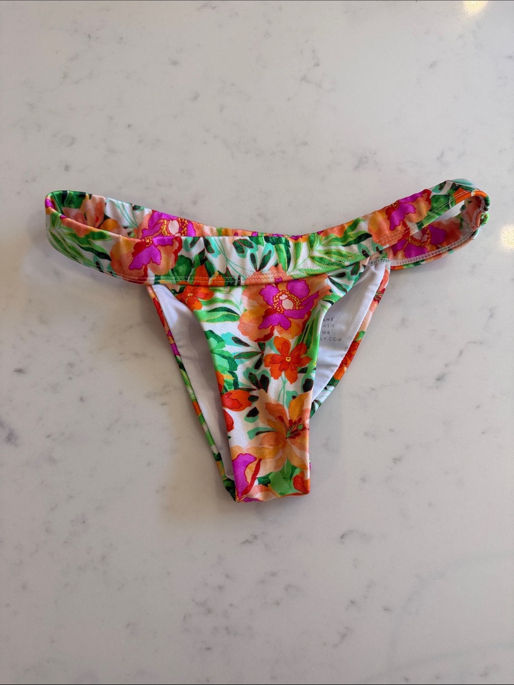 Hello Molly Floral Bikini Bottoms in White, Pink, Orange, Green